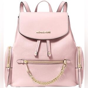 Michael Kors Medium Powder Pink Backpack with Gold Accents